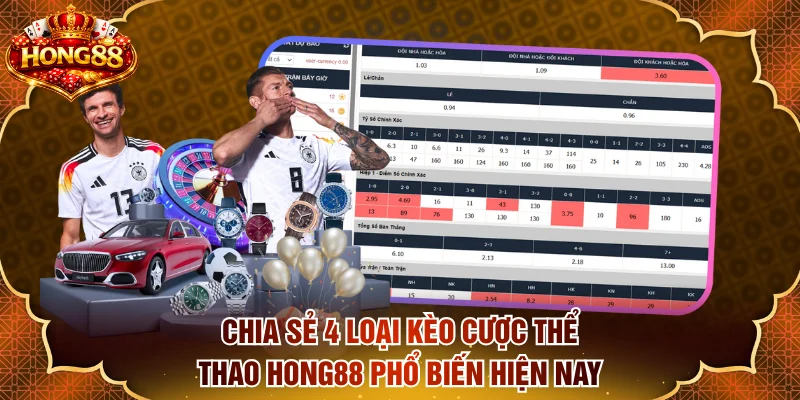 Chia sẻ 4 loại kèo cược thể thao HONG88 phổ biến hiện nay