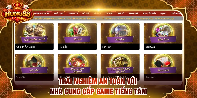 Trải nghiệm an toàn với nhà cung cấp game tiếng tăm